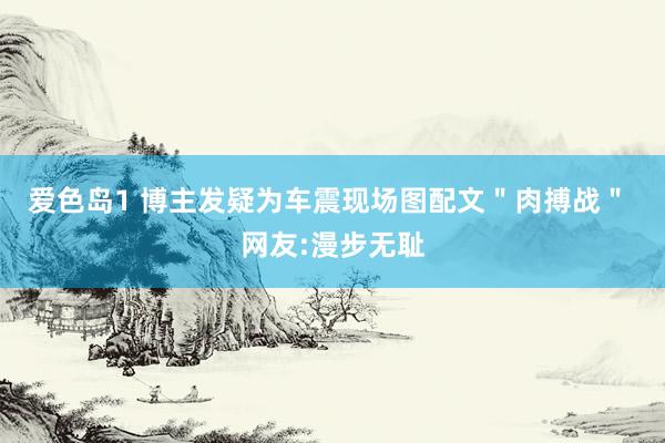 爱色岛1 博主发疑为车震现场图配文＂肉搏战＂ 网友:漫步无耻